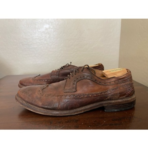 Mark Nason Other - Mark Nason Mens Brogue Dress Shoes Brown Leather Almond Toe Wingtip Lace Up 13